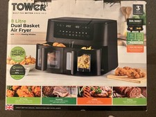 Tower Vortx Vizion 8-Litre Dual Basket Air Fryer (Model T17151).