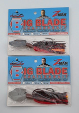 (2) Z-Man Big Blade 3/4 oz Chatterbait Fishing Lure Lot of 2 - Hot Craw