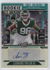 2024 Contenders Optic Rookie Ticket Teal Prizm 33/99 Leonard Taylor III Auto pe8