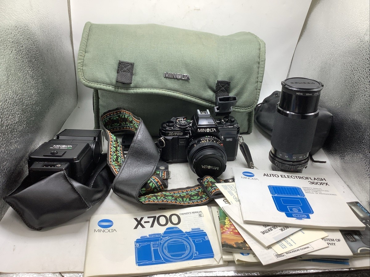 Minolta X-700 Black Film Camera MD 50mm f/1.7 Lens, Flash estate