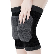 Men Warm Leg Warmers Thicken Stretchy Plush Knee Pads Unisex Windproof Cyclin...