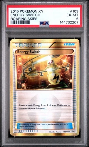 2015 POKEMON XY ROARING SKIES #109 ENERGY SWITCH PSA 6