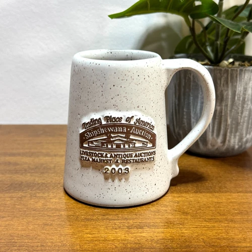 Vintage Onion River Pottery Coffee Mug Speckled Stoneware USA Shipshewana