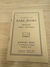 1932 Raphael King Catalogue Of Rare Books And Modern First Editions No. 17