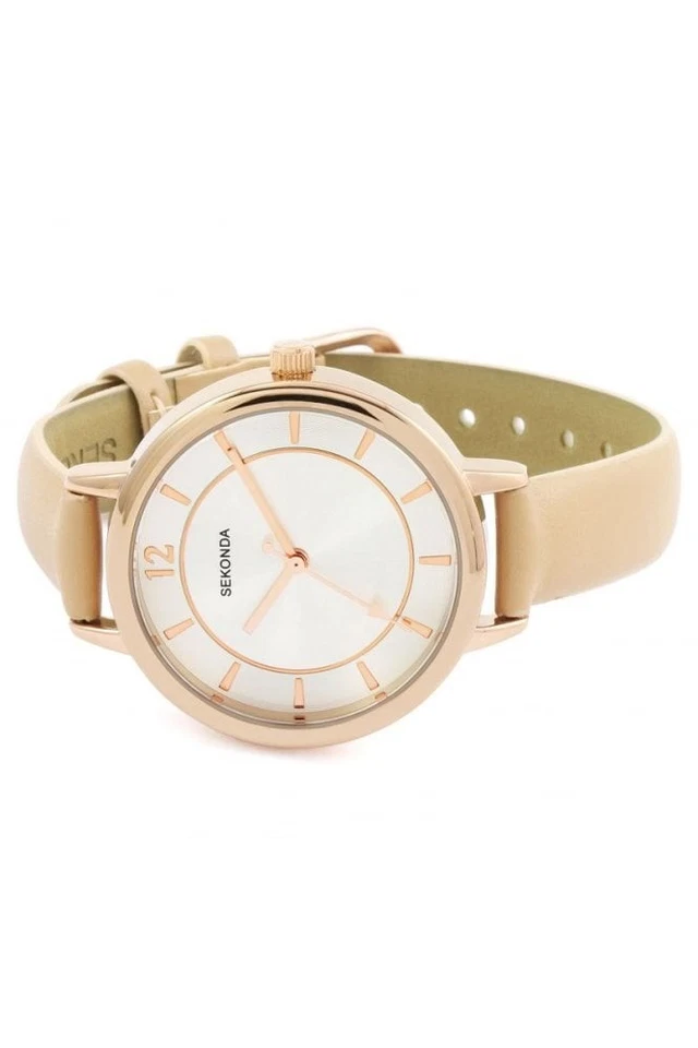 Sekonda Ladies Cream PU Leather 35mm Orologio Classico 2137 - Immagine 3 di 4