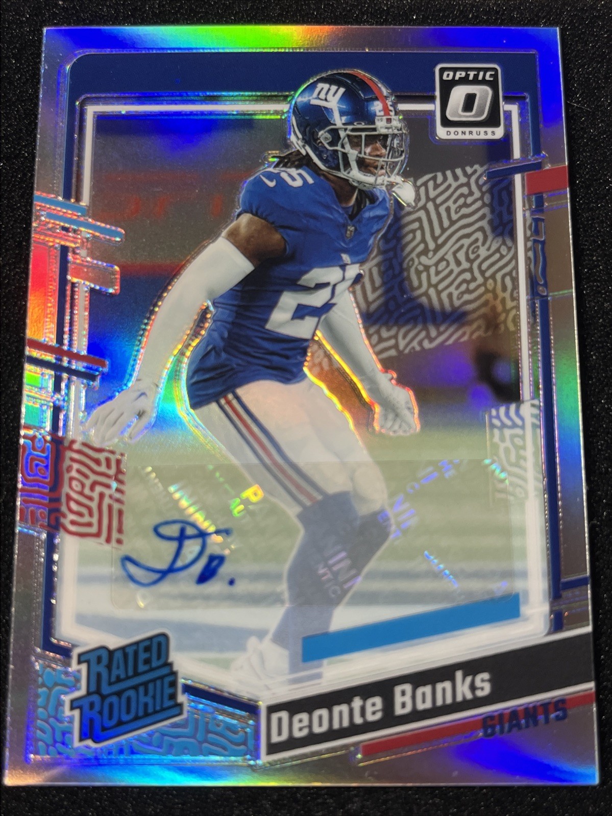 2023 Panini Donruss Optic Rated Holo Prizm /150 Deonte Banks #278 Rookie Auto RC