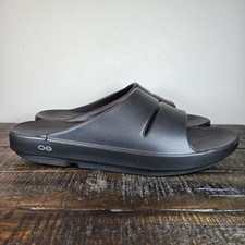 Oofos OOahh Mens Size 13 Recovery Slip-On Slides Beach Sandals Black