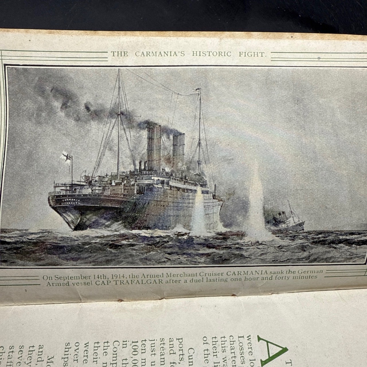 CUNARD LINE ON WAR SERVICE BOOKLET  1919 WORLD WAR I AQUITANIA WWI