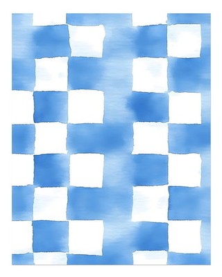 Blau-wei�e abstrakte karierte Wandkunst Abstraktes kariertes Muster Wa