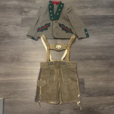 Authentic Kids Lederhosen Bavarian German Oktoberfest Christmas Vintage Set Nice