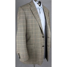 Blazer Abrigo Deportivo Brooks Brothers 1818 Madison Saxxon Lana Pata de Gallo 44R Tostado