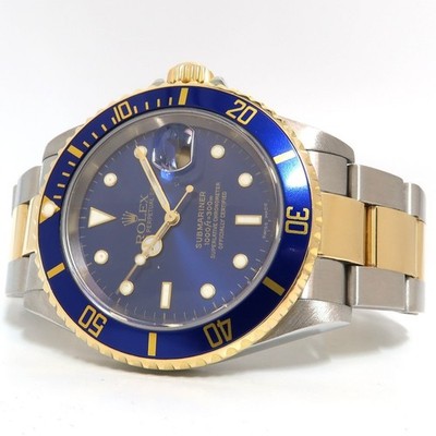 Rolex Submariner Date 18k Yellow Gold & Stainless Steel Blue Dial Oyster 16613LB