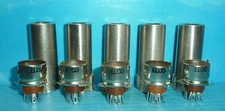 5 Elco 7-Pin Miniature Tube Sockets w/ Shields NOS