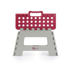 Kleeneze Small Folding Step Stool - Maximum Load 150 kg, Foldable, Pink & Grey