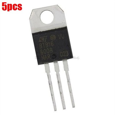 5Pcs TO-220 BTB16-600B BTB16-600 St Triac 600V 16A Ic New ic