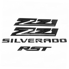 Set of 4pack OEM Silverado Plus Z71 RST Emblems 3D Badges Black Z71 RST