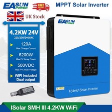 Inverter Solare Fuori Rete Easun 4.2KW 2.2KW 24V 12V 120A Uscita MPPT WIFI UK-Stock