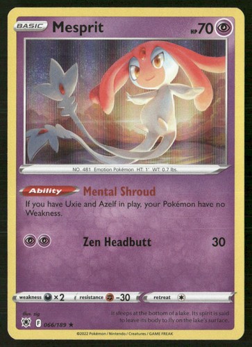Mesprit 066/189 Holo Rare Astral Radiance Pokemon Lightly Played