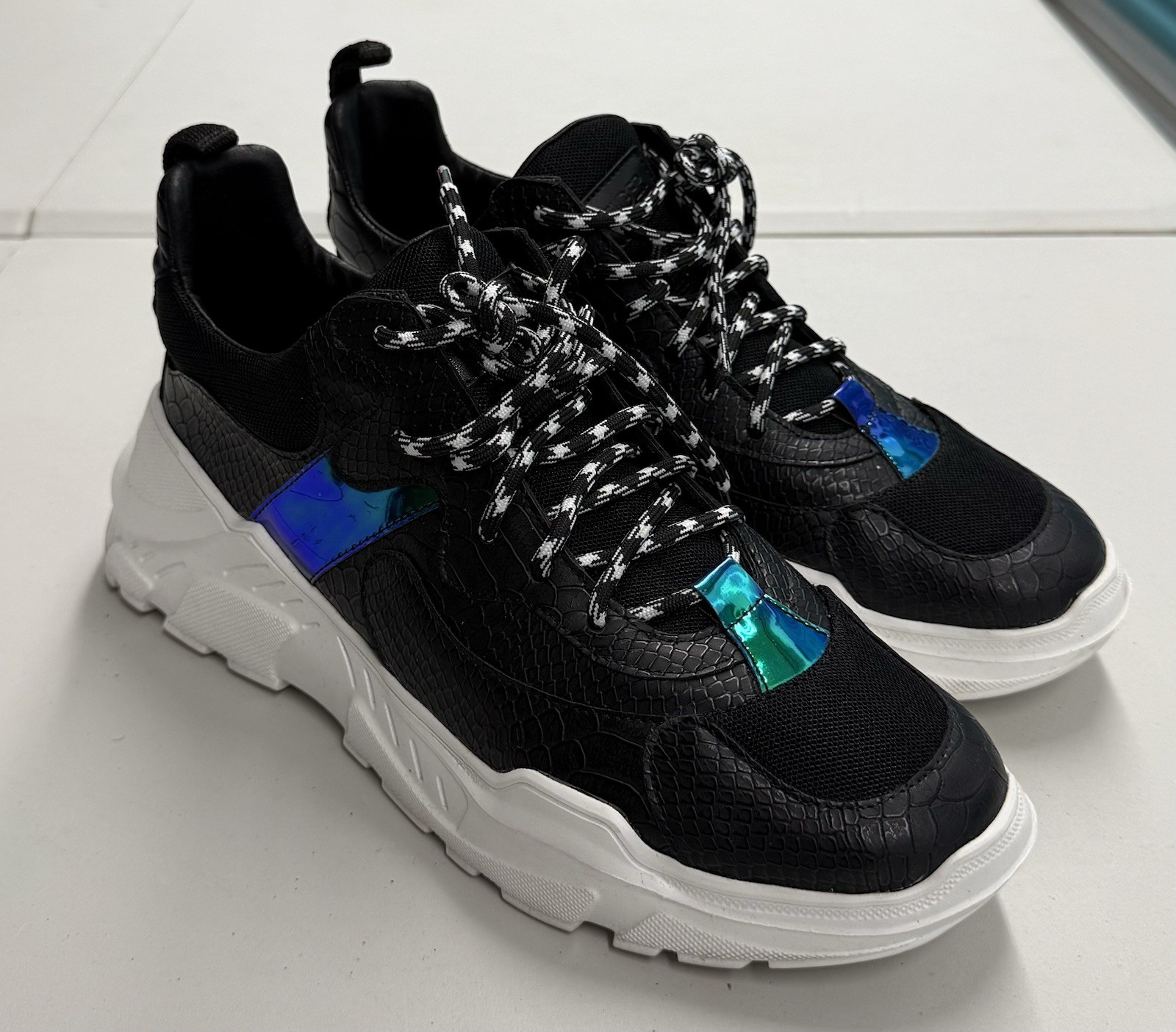John Geiger Sneaker 003 Black Python Holographic … - image 1