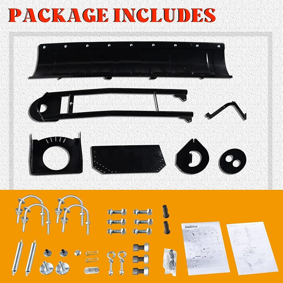 Kit for ATV UTV Snow Plow Kit 45'' Steel Blade Complete Universal Mount Package - Image 4 of 4