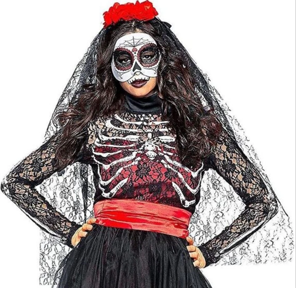 Dia De Los Muertos Dress Adult Costume Small - Image 3 of 4