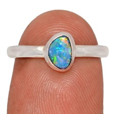 Treated Australian Opal 925 Sterling Silver Ring Jewelry s.7 CR72432