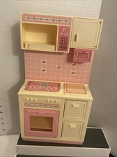 Barbie Doll Sweet Roses Kitchen Cooking Center Vintage 1987 READ