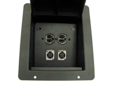 PROCRAFT FPML-1DUP2XF-BK Recessed Stage Pocket / Floor Box 1AC + 2 XLR Female