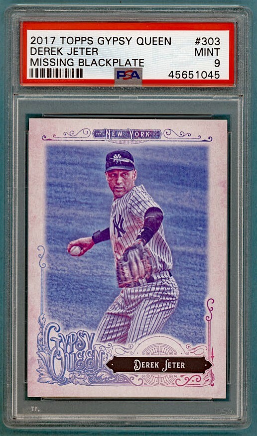 2017 Topps Gypsy Queen Derek Jeter Missing Blackplate #303 PSA 9! POP 4!