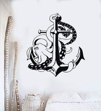 Vinyl Wall Decal Anchor Octopus Ocean Nautical Marine Mural 625ig 