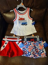 New With Tags Glittery Red White And Blue Unicorn Girls Set Size 4T 