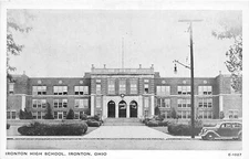 J50/ Ironton Ohio Postcard c1940s Ironton High School Building 105