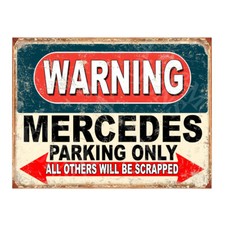 MERCEDES parking sign metal car shed garage workshop mancave Plaque Gift 3712