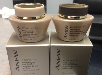 Avon Set Of 2  ANEW ''POSITIVITY'' RECHARGING A.M& P.M. REPLENISHER 1. oz.