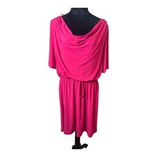 Tiana B Cowl Neck Tie Waist Pink Dress Plus Size 16