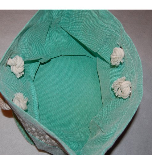 TUCHKÖRBE zwei Posten MINTGRÜN cremeweiße GRIFFE zwei Größen - Bild 3 von 5