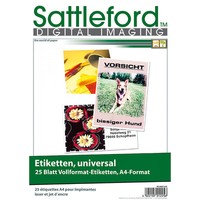 Sattleford Klebe Etiketten Drucker: 25 Etiketten A4 210X297 Mm FüR Laser/Inkjet