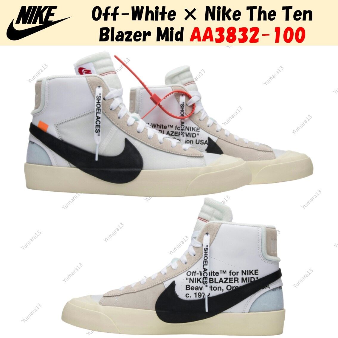 Off-White × Nike The Ten Blazer Mid AA3832-100 Men's Size | eBay Off-White × Nike The Ten Blazer Mid AA3832-100 Men's Size | eBay