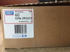 Qty. 60 SKF 6206 2RS C3 DEEP GROOVE BALL BEARING, RUBBER SEALED 30x62x16 mm