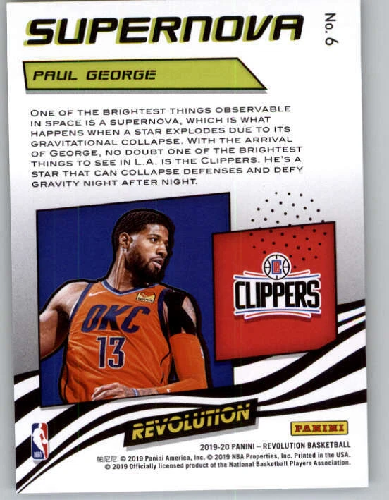 2019-20 Panini Revolution Supernova #6 Paul George (ref 159447) - Image 2 of 2