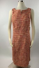 NEW Talbots Red Orange Yellow Tweed Sheath Dress 16 129$