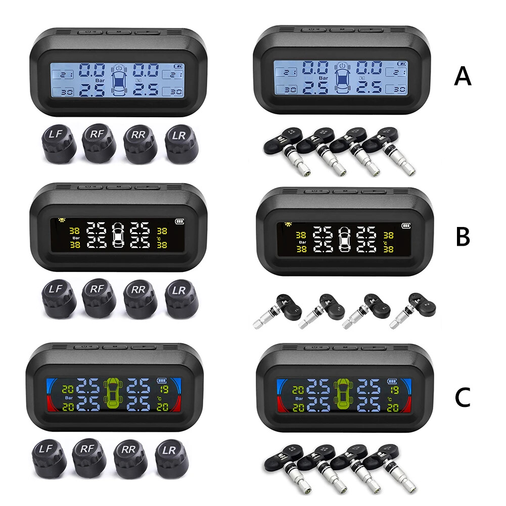 Solar-Powered Universal Wireless TPMS with LCD Clock Display