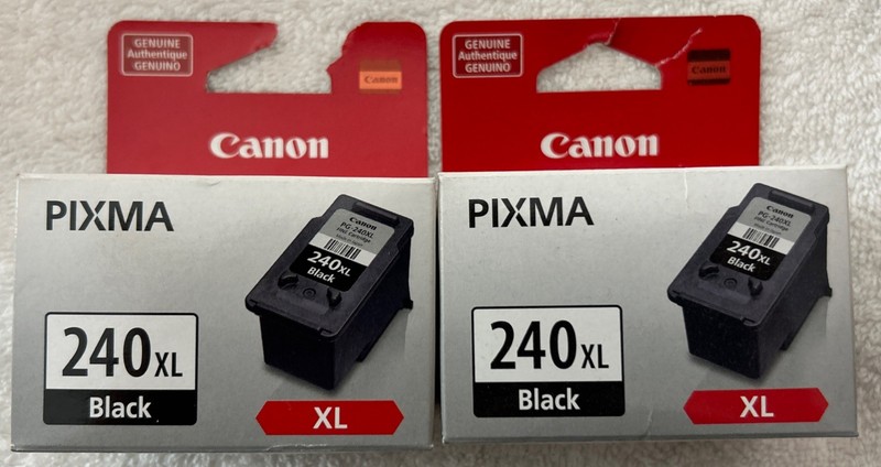 Canon 240XL Black PG-240XL Twin Pack 5206B008 2 x 5206B001 Genuine Free Shipping