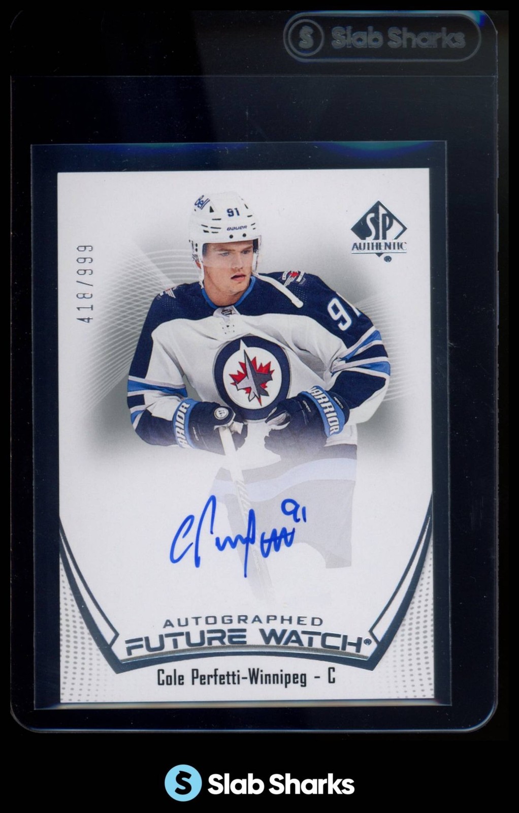 2021 SP AUTHENTIC #155 COLE PERFETTI AUTO RC FUTURE WATCH ROOKIE /999