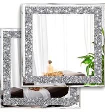 Crush Diamond Decorative Wall Mirrors Silver 12  x12  