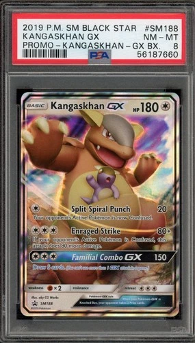 Pokemon Kangaskhan GX Bx. Black Star Holo Promo SM188 PSA 8
