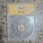 1945-S Mercury Dime 10C Micro S Silver Business Strike ANACS MS64