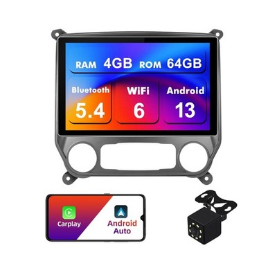4+64G Android 13 Double Din Car Stereo for Chevrolet Silverado/GMC Sierra 201...