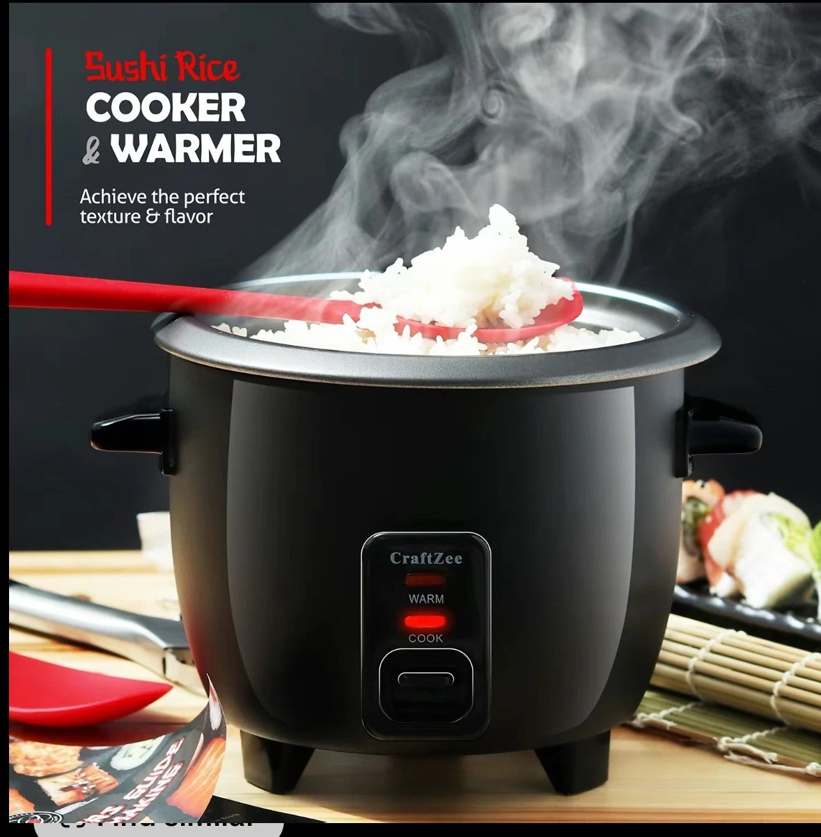 Sushi Making Kit – Sushi Maker, Rice Cooker, Nigiri, Musubi, Rolling Mat, Mold
Opens in a new window