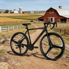 Road Bike Racing Bicycle 700C Shimano 21 Speeds Carbon Steel Frame Disc Brake 10